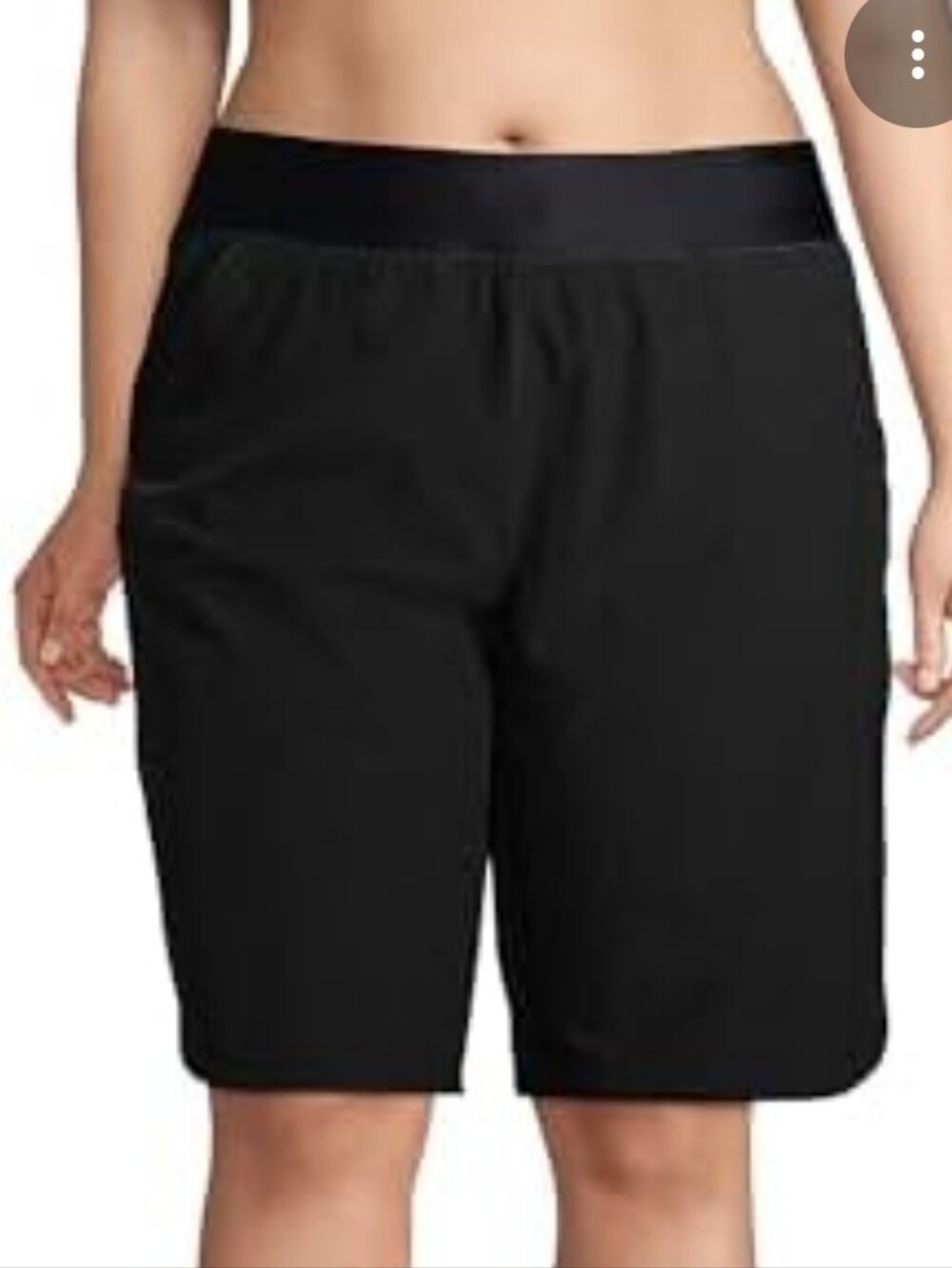 LANDS' END 11"  Black Swim Shorts Quick Dry Size 18